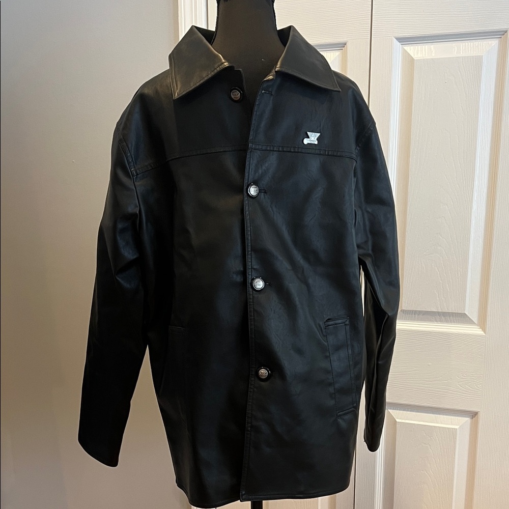 Men's Black Button-Up leather Jacket
